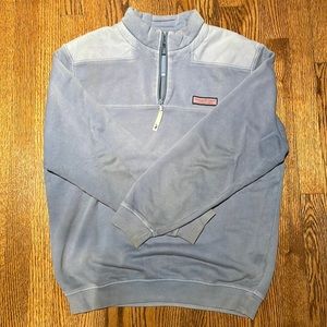 Vineyard Vines quarter zip Shep Shirt in light blue